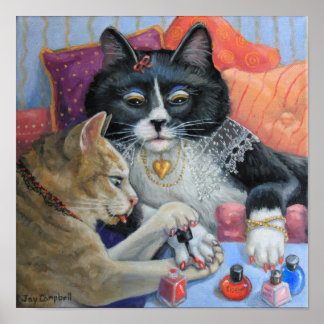 Poster As irmãs gatinhos "Coisas Irmãs" fazem suas unhas