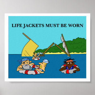Poster As jaquetas de vida devem ser sinal gasto