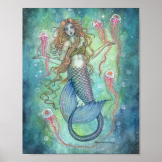 Poster As Jellies Sereia e a Jellyfish Fantasy Art