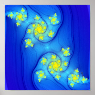 Poster As linhas de fluxo de flutuação (12" X12") arte