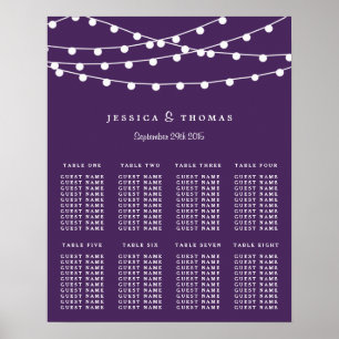 Poster As Luzes De Corda Na Coleção De Casamentos Roxos