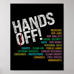 Poster As Mãos Para Fora De Nossas Liberdades Protegem Qu