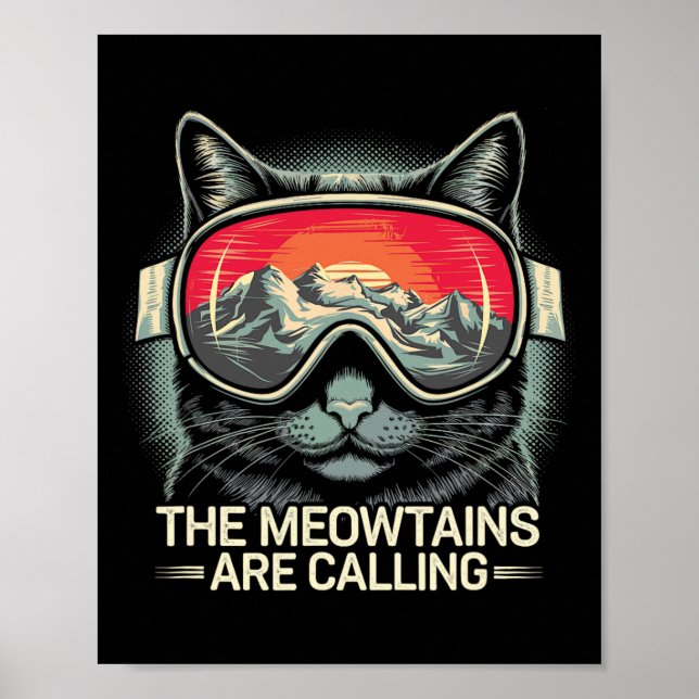 Poster As Meias Estão Chamando Gato De Esqui Gato De Neve (Frente)