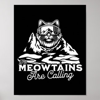 Poster As Montanhas Estão Chamando Snowboards Gato Divert