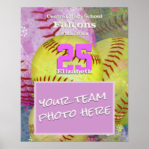 Pôster As mulheres adicionam sua foto do time de softball