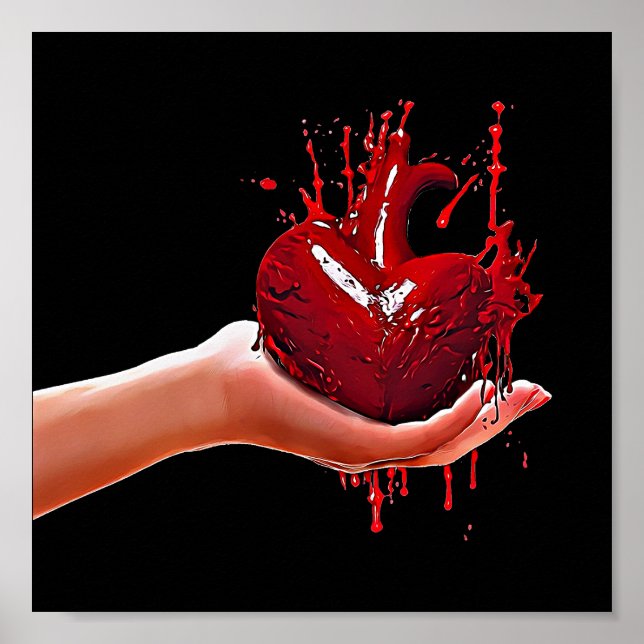 Poster As mulheres dão palmas de corações sangrentas (Frente)