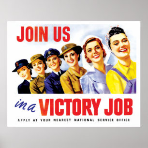 Poster As mulheres juntam-se para a vitória, propaganda