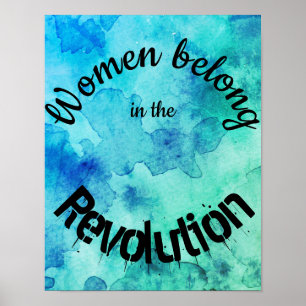 Poster As mulheres pertencem no watercolour das citaçõe