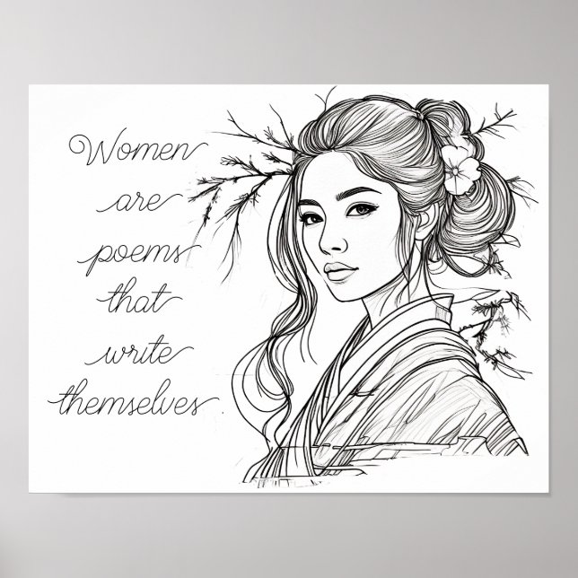 Poster As mulheres são poemas que se escrevem a si mesmas (Frente)