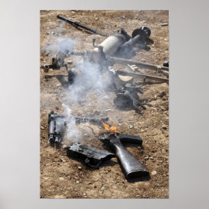 Pôster As partes das armas inimigas apresentam para