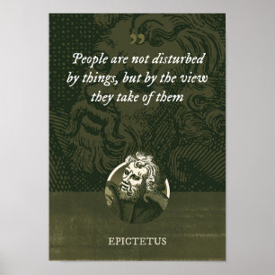 Poster As pessoas não são perturbadas pelas coisas, mas p