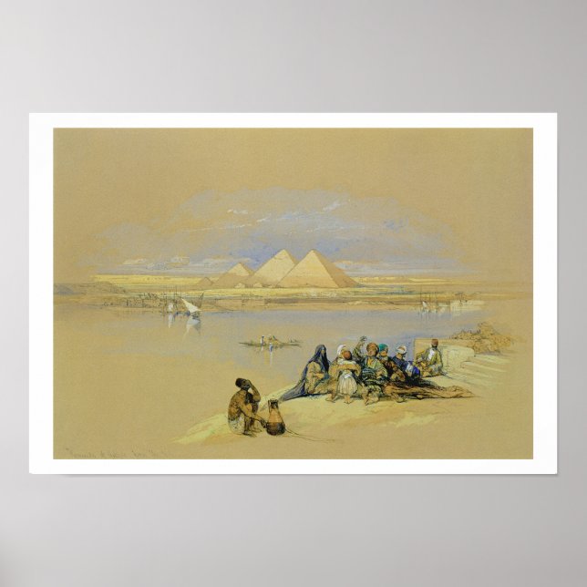 Poster As Pirâmides em Giza, perto do Cairo (c/c) (Frente)