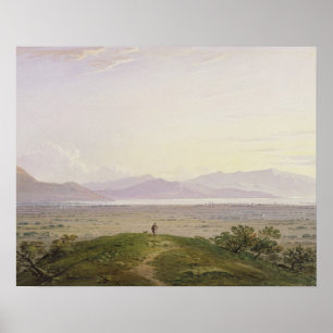 Poster As planícies da maratona, 1834 (grafite & w/c com