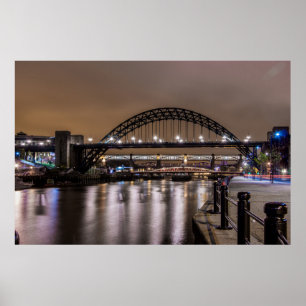 Poster As pontes de Tyne na noite