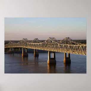 Pôster As Pontes Natchez-Vidalia que abrangem o