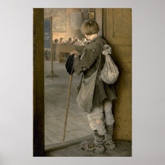 Poster Às portas da escola por Bogdanov-Belsky