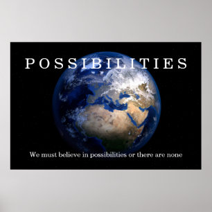Poster As possibilidades azuis da terra acreditam a