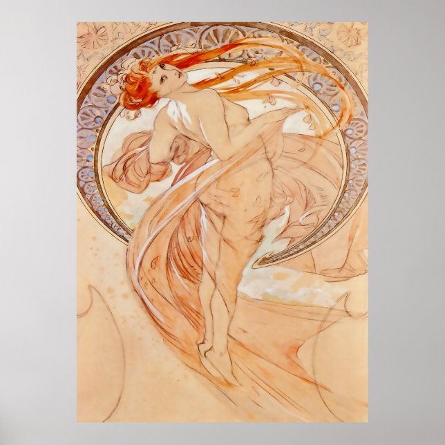 Poster As Quatro Artes - Dança, Art Nouveau Vintage (Frente)