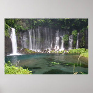 Pôster As quedas de Shiraito, Japão moldaram o impressã