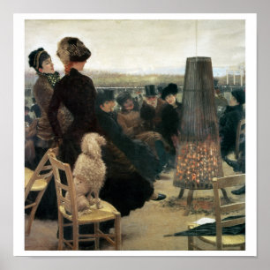 Pôster As raças em Auteuil, parte de um triptych (óleo 