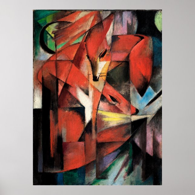 Poster As raposas de Franz Marc (1913) (Frente)