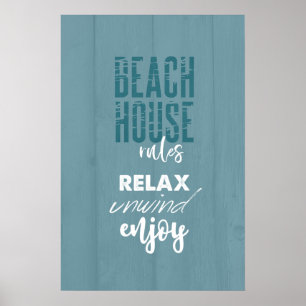 Poster As regras da casa de praia relaxam desenrolam