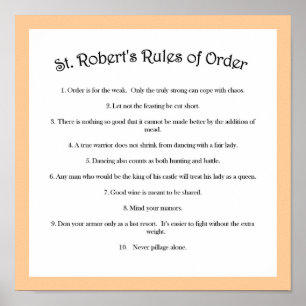 Pôster As regras de St Robert de ordem