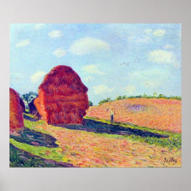 Poster As rendas da palha de Alfred Sisley (Frente)