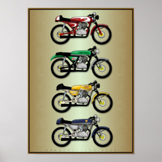 Pôster As réplicas (poster de moto de cafe racer)