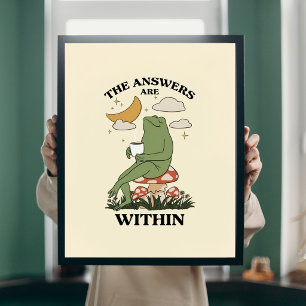 Poster As Respostas Estão Dentro da Arte de Cogumelo de R