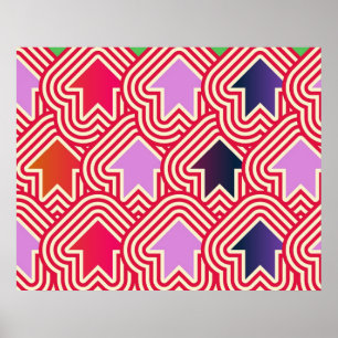 Poster As setas do pop art levantam o azul violeta