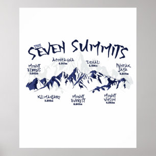 Poster As Sete Cimeiras Montanhas Subindo