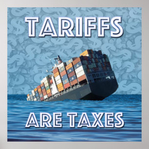Poster As tarifas são guerra comercial dos impostos