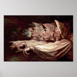 Poster As Três Bruxas Inglês - As Irmãs Estranhas Ou T