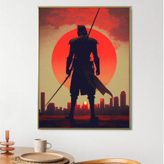 Poster As três cores do guerreiro japonês Samurai