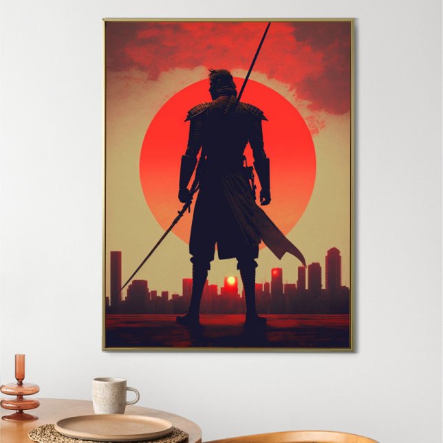 Poster As três cores do guerreiro japonês Samurai (Criador carregado)