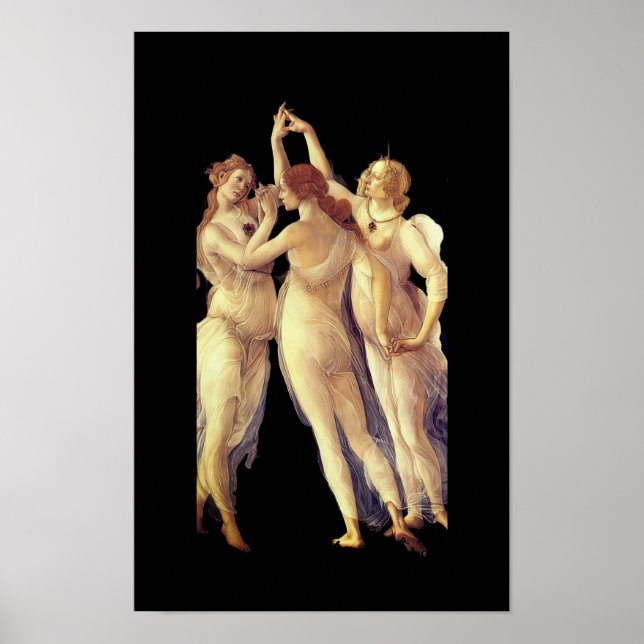 Poster As Três Graças - detalhe, Primavera de Boticelli (Frente)