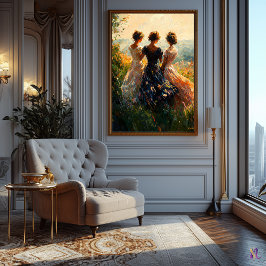 Poster As Três Graças Reimaginadas no Impressionismo