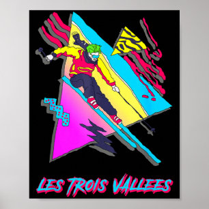 Poster As três vales vibrantes esquiando geometria colori