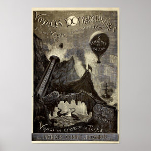 Pôster As viagens Extraordinaires de Jules Verne (1861)