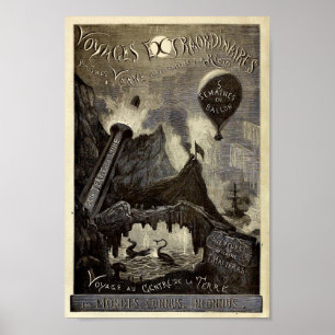 Pôster As viagens Extraordinaires de Jules Verne (1861)
