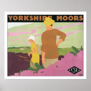 Pôster As viagens vintage Yorkshire amarram Inglaterra