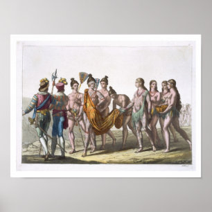 Pôster As viúvas do nativo americano aproximam seu chefe