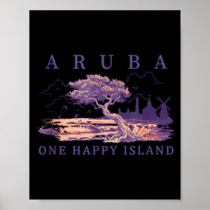 Poster Asa Delta Aruba Divi Tree Windmill Viagem Retro