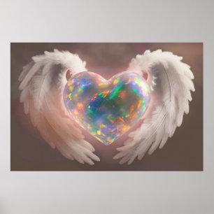Poster *~* Asas Anjos Flashy Opal Heart Wings AP78