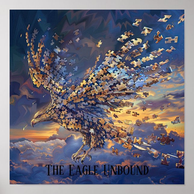 Poster Asas da Quebra-cabeça de Águia Eólica (Frente)