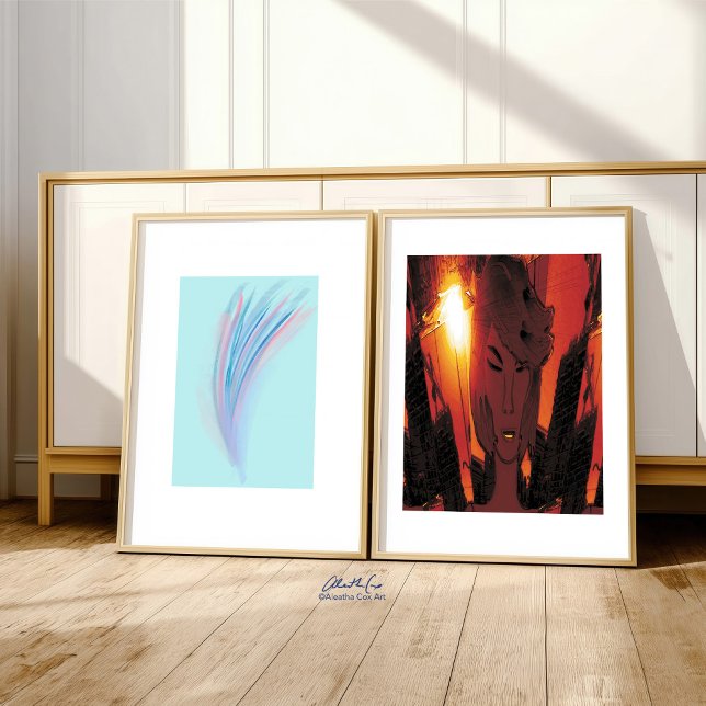 Poster Asas de Abstrato cor-de-rosa azul Pastel (Criador carregado)