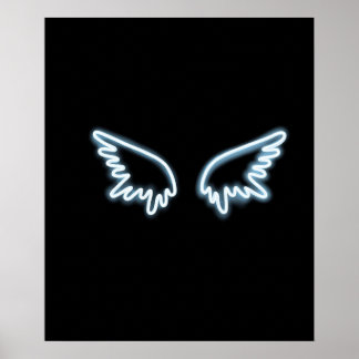 Poster Asas de anjo neon