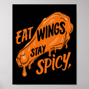 Poster Asas de Frango Asa Quente Frango Cozido Comida Ráp