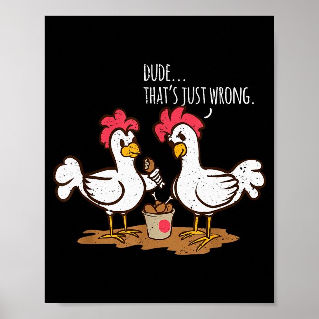 Poster Asas de Frango de Fast Food Engraçadas Fritas Prof (Frente)